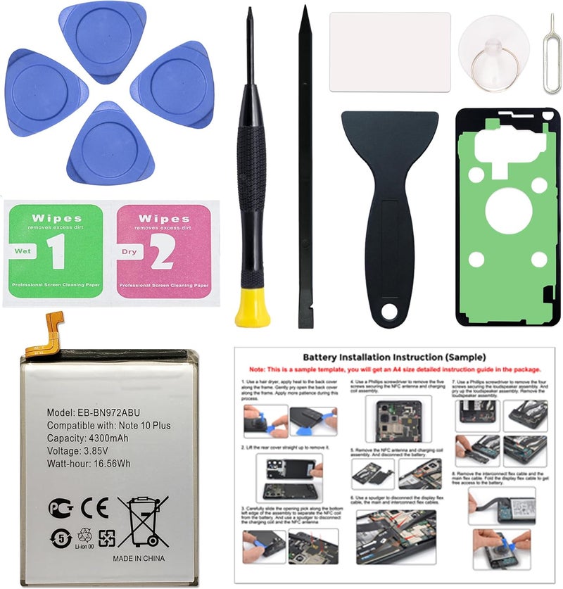 MAXSHARKS New Upgraded Battery for Galaxy Note 10 Plus, EB-BN972ABU Replacement Battery Compatible with Samsung Galaxy Galaxy Note 10 Plus, with Repair Tools & Instruction - Image 1